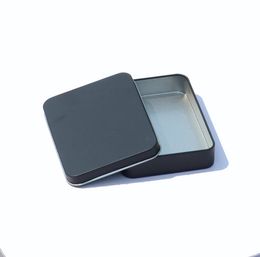 1158522cm Mat Black Rectangle Mint Tin Box Candy Tea Storage Box Case Container Whole3022122