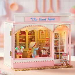 Diy Doll House Wooden Casa Roombox Dollhouse With Furniture Light Home Handmade Assembly Miniature Toys Birthday Gifts 2014 New