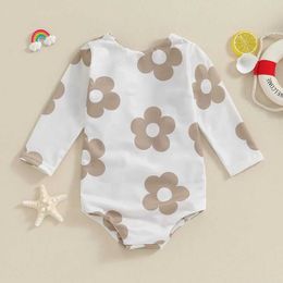 One-Pieces Baby and baby swimsuit summer floral print reversible jumpsuit swimsuit beach suit cute toddler swimsuit 6M-4Y d240521