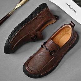 Casual Shoes Spring Autumn Men's Genuine Leather Handmade Soles Oxford Outdoor Hiking Free Delivery
