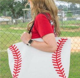 19 Styles Canvas Bag Baseball Tote Sports Bags Casual Softball Bag Football Soccer Basketball Cotton Canvas Tote Bag CCA7889 50pcs8040803