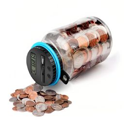 Digital Money Box with Counter Electronic Piggy Bank DisplayEuro Saving Large Transparent Coin 240516
