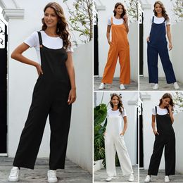 2023 New European and American Women's Retro Casual Long Pants Maternity Jumpsuit Pregnant Clothes L2405