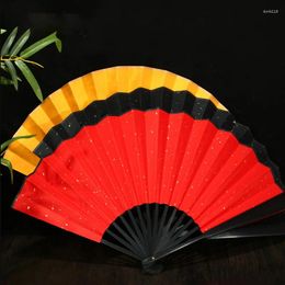 Decorative Figurines 10 Inch Solid Color Folding Fan Chinese Hand Bamboo Antiquity Fold Fans DIY Calligraphy Painting Pography Props Decor