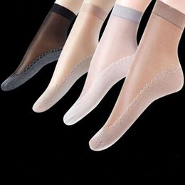 Women Socks Cotton Bottoming Silk Stockings Women's Wear-resistant Anti-hook Short Non-slip Mid-tube Spri