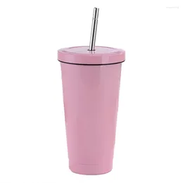 Water Bottles Straw Cup Stainless Steel 304 Double-Layer Vacuum Insulation Coffee Car Portable