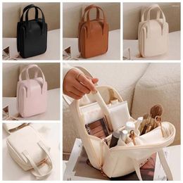 Cosmetic Bags Letter PU Leather Bag Shell Shape Zipper Travel Wash Multifunction Korean Style Makeup Pouch Female/Girls