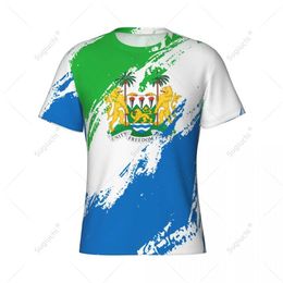 Men's T-Shirts Customised Name Nunber Sierra Leone Flag Colour Mens Tight Sports T-shirt Womens T-shirt Suitable for Football Fans S52133