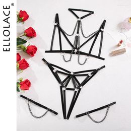 Bras Sets Ellolace Porn Erotic Lingerie With Chain Open Bra Sexy Underwear Uncensored Full Sexshop Night Appeal Sex Kit Sissy Costume