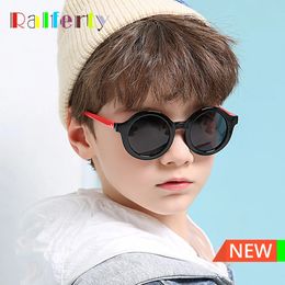 Ralferty Soft Kids Round Sunglasses Polarised UV Protection Flexible 3-9 Year Child Sun Glasses Outdoor Sport Sunshades 240521