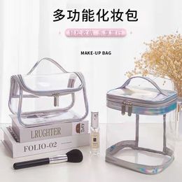Factory Goods Internet Celebrity Laser Cinderella Cosmetic Bag Travel Portable Curved Bag Large Capacity Toiletry Bag Transparent Portable S