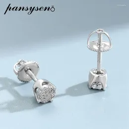 Stud Earrings PANSYSEN Hiphop Rock 925 Sterling Silver Full Diamonds Ear For Woman Man Anniversary Party Fine Jewelry Wholesale