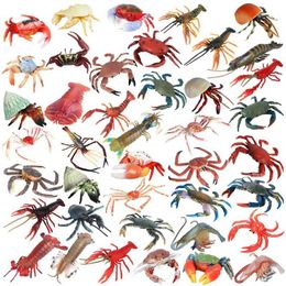 Novelty Games Simulation Ocean Sea Life Animal Model Realistic Crab Lobster Hermit Crab Action Figures Educational Collection Children Toy Y240521