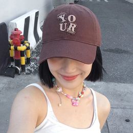 Ins Letter Summer Baseball Cap Korean Women Outdoor Sunscreen Hat Y2k Baseball Cap Hat Couple Sun Hat Valentines Day Gift 240521