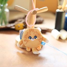 3PCS Creative Animal Cat Anime Kawaii Cute Soft Keychain Pendant Bag Decoration Plush Girl Doll Toy Children Gifts