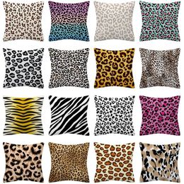 Pillow Vintage Leopard Cover Polyester 45x45cm Colorful Print Pillowcase Sofa Home Decorative Throw