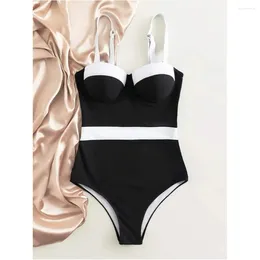 Women's Swimwear Sexy Push Up Swimsuit Women Bikini High Waist Splicing 2024 Trend Design Monokini Bikinis Set Beach Outfit Bathing Suit