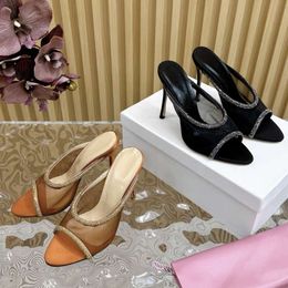 Luxus -Strass -Strass -Kleidungsschuhe mit hohen Heeled -Kleidungsschuhen Sandalen zeigte Zehen Klassiker Stiletto Ferse Slingbacks 10 cm High Heeled Womens Sandale