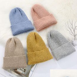 Beanie/Skull Caps Ew Autumn Winter Womens Knitted Hat Simple Skl Beanies Solid Colour Lady Warm Hats Drop Delivery Fashion Ac Dhgarden Dhelh