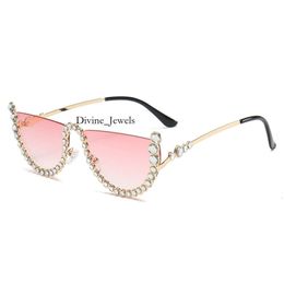 Designer Sunglasses For Woman Luxury Sunglasses Cross Border New Diamond Sunglasses Box Hip Hop Jump Di Sunglasses Little Red Book Men's And Women's Glasses 586