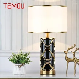 Table Lamps TEMOU Desk Luxury Contemporary Fabric Light Decorative For Home Bedside Bedroom