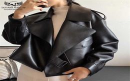 Women039s Fur Faux 2021 Fashion Women Genuine Sheepskin Leather Coat Oversize Motorcycle Real Jacket Big Lapel Collar Woman O6654789