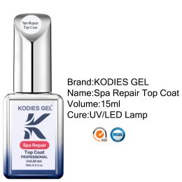 KODIES GEL Milky White Gel Nail Polish Spa Color Top Coat 2 IN 1 15ML Nude Pink Repair Natural Nail Varnish Soak Off Manicure