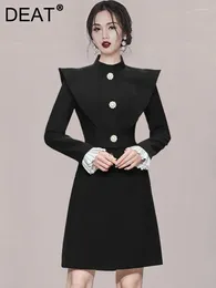 Work Dresses Women Skirt Suits Long Sleeve Pacthwork Button Coat High Waist Skirts Solid Colour Elegant Clothes 2024 Autumn 15G7490