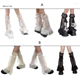 Women Socks B36D Knee High Lace Plush Pads Ankle Calf