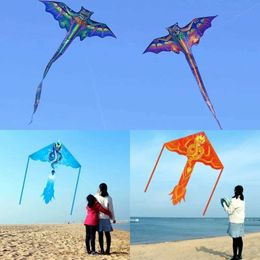 Kite Accessories Free delivery Dragon kites childrens flying toy scroll nylon ripstop kites line birds kites factory Japanese fish set WX5.21