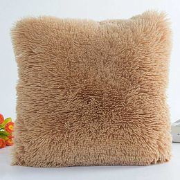 Plush Cushions Soft Plush Faux Fur Decorative Cushion Pillowcase Throw Pillow For Sofa Car Chair Hotel Home Decoration Wholesale