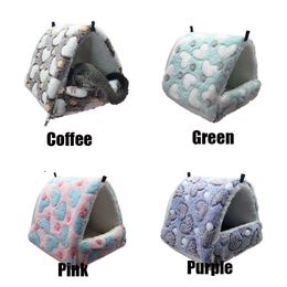 Winter Warm Detachable Hamster Bed Small Animal Guinea Pigs Nest Soft Comfortable Squirrel Pet Hammock Tent House