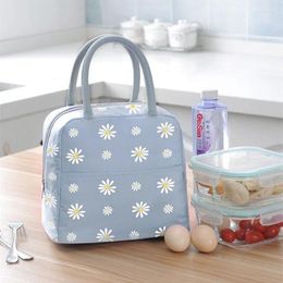 Storage Bags Lunch Bag Fashion Cute Multicolor Cooler Women Waterproof Hand Pack Thermal Breakfast Box Portable Picnic Travel Food