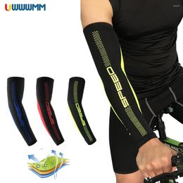 Knee Pads 1Pair UV Sun Protection Compression Arm Sleeves Cover Up Men Tattoo Sunblock Sleeve Cooling Athletic Arms
