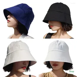 Berets Dropship Men Cotton Bucket Hat Portable Outdoor Sports Fisherman For Women Teenagers Casual Spring Summer Sunscreen