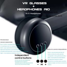 3D VR Headset Smart Virtual Reality Glasses Helmet for Smartphones Phone Lenses with Controllers Headphones 7 Inches Binoculars