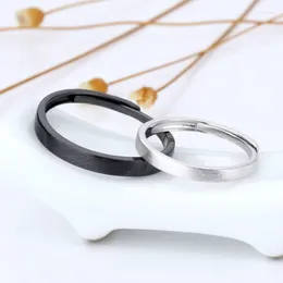 Cluster Rings 2024 Sterling Silver Couple Ring - A Pair Of Male And Female Matching With Adjustable Opening For Long Distance Love