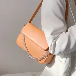 Shoulder Bags Solid Colour Square Armpit Bag 2024 Fashion High-quality PU Leather Women's Designer Handbag Casual Messenger