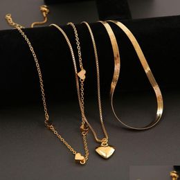 Pendant Necklaces Fashion Jewelry Mti Layer Necklace For Women Love Heart Choker Drop Delivery Pendants Dhgarden Dhby6