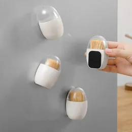 Storage Bottles 1pc Magnetic Dispenser Toothpick Case Portable Fridge Magnet Holders Abs Plastic