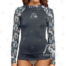 Women's Swimwear Surfing Wear Women Swimming Shirts Diving Kit Tight Long Sleeve Rash Guard UV Protection UPF Water Beach Floatsuit Tops