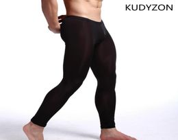 Men039s Body Shapers KUDYZON Men Long Johns Ultrathin Ice Silk Yoga Pants Sexy Underpants Legging Thermal Underwear Sleepwear 9804930