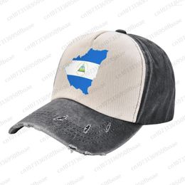 Berets Nicaragua Map Flag Cowboy Hat Women Men Outdoor Baseball Cap Sport Adjustable Golf Hats