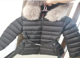 Coat Women Down Jacket Real Fox Fur Designer Stand Collar White Duck Feather Parka Windbreaker Warm Zipper Thick1201317
