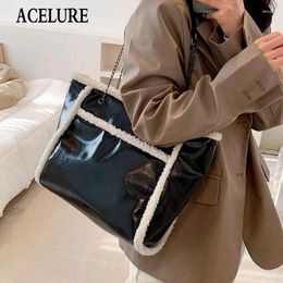 Shoulder Bags ACELURE Women High Capacity Crossbody Solid Color PU Leather Large Zipper Handbags Casual Totes Ladies Bucket