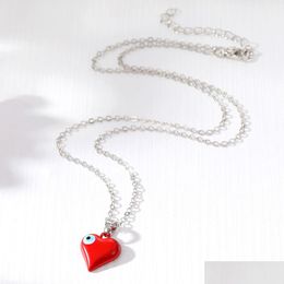 Pendant Necklaces Fashion Jewelry Blue Eyes Love Heart Necklace Evil Eye Choker Drop Delivery Pendants Dhgarden Dhuc2