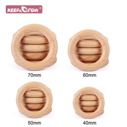 Teethers Toys 5 pieces of mountain beech wood rings food grade 40/50/60/70mm DIY bracelets handicrafts gifts teeth accessories care bracelets wooden baby teeth S52112