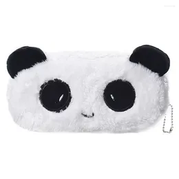 Storage Bags Cartoon Panda Pencil Case White Plush Large Pen Bag For Kids Gift School Stationery Supplies Tool Lightweight 2024