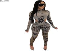 Winter Women Set Full Sleeve Bodysuits Pants Suit Two Piece Set Night Club Party Bandage Outfits GL12058377005