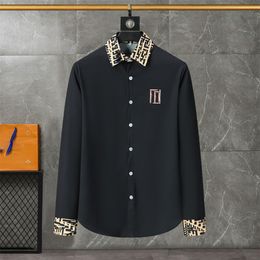 Mens Shirts Top horse Embroidery blouse Long Sleeve Solid Colour Slim Fit Casual Business clothing Long-sleeved shirt Printed shirt B11